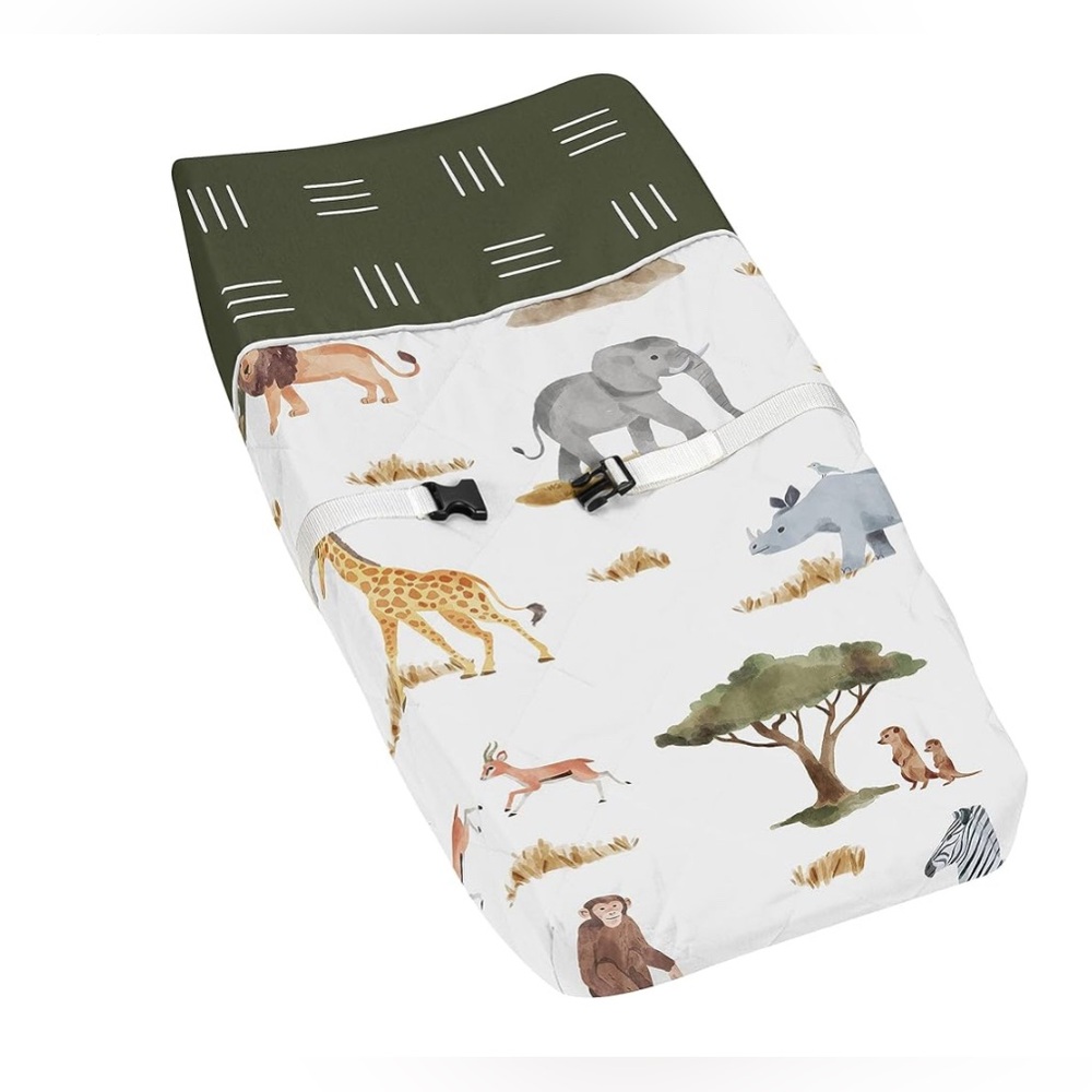Sweet Jojo Designs Jungle Animals Boy Girl Baby Nursery Changing Pad Cover
